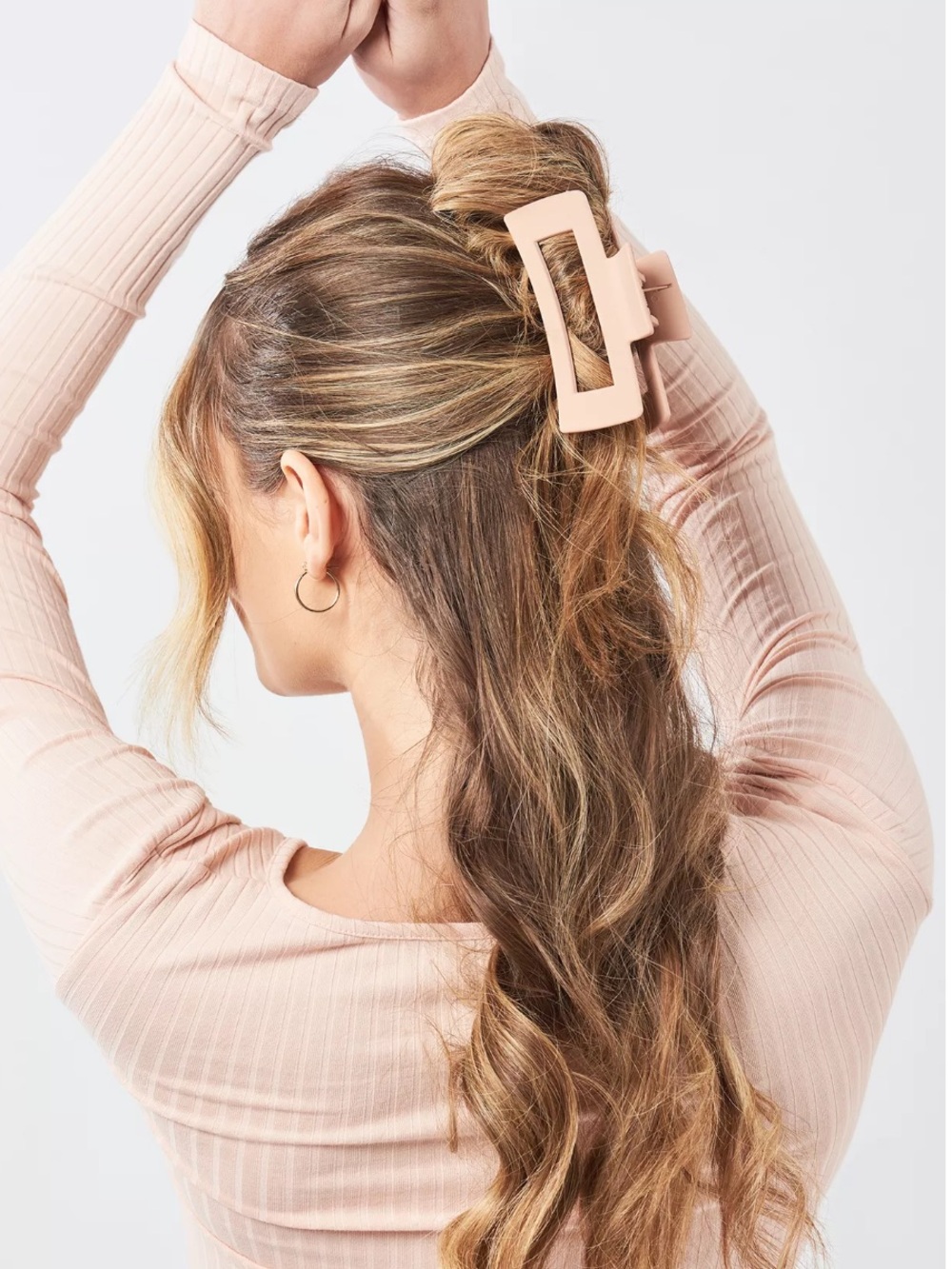 GIMME beauty Thick Hair Rectangular Claw Clips in Tam/Pink BRAND NEW - Picture 3 of 6